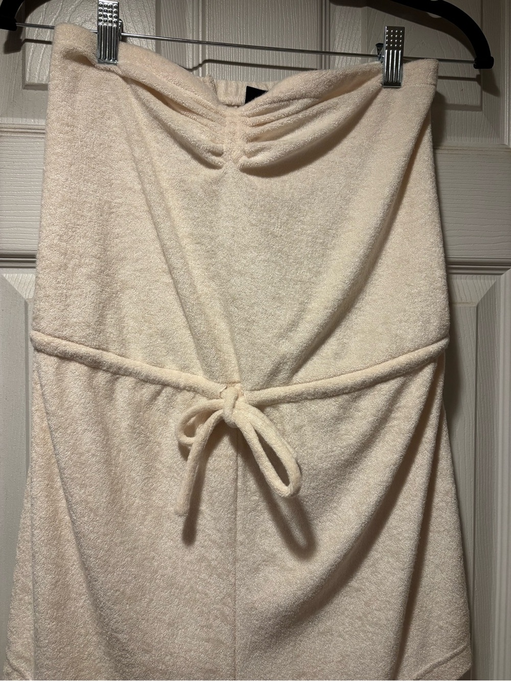 Urban Outfitters yellow/Cream Strapless Knit romper  with Tie Waist